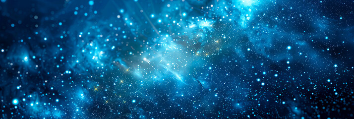 Obraz premium Blaues Universum. Das All in blau. Die weite als Hintergrund für Produkte 