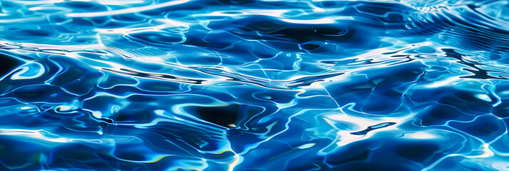 Blaues Wasser, flüssiges Wasser als Hintergrund - obrazy, fototapety, plakaty