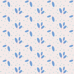 Seamless floral pattern. Spring leaves. Background. Minimalism. Vector illustration
