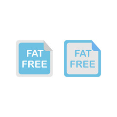 Set of Fat free blue sky stickers. Vector illustration