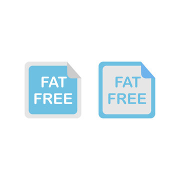 Set of Fat free blue sky stickers. Vector illustration