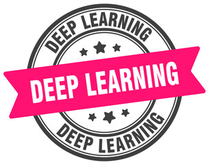deep learning stamp. deep learning label on transparent background. round sign
