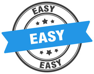 Fototapeta premium easy stamp. easy label on transparent background. round sign
