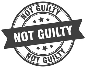 not guilty stamp. not guilty label on transparent background. round sign