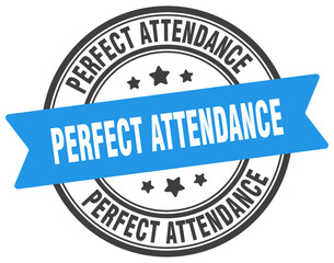 perfect attendance stamp. perfect attendance label on transparent background. round sign