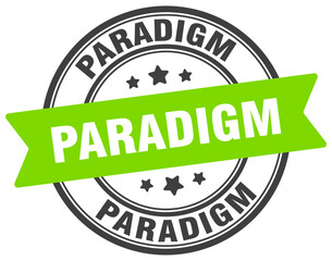 paradigm stamp. paradigm label on transparent background. round sign - obrazy, fototapety, plakaty