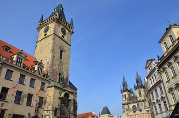 Prague, Czech, 20 March 2024:view of prague in the spring day