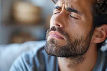 The image focuses on the details of a man's neck and jawline, highlighting masculine features and skin texture