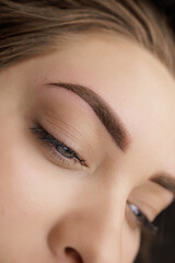 Photo of eyebrows after correction of permanent makeup. Second PMU procedure in a month of...