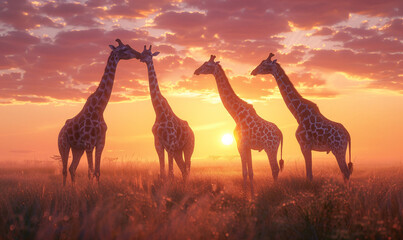 Fototapeta na wymiar Giraffes89