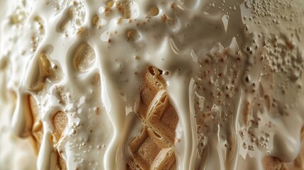 Melting ice cream, Ice cream closeup photo realistic high quality AI generated image