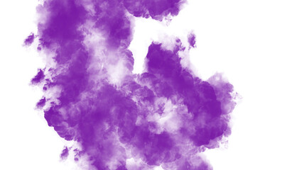 Purple smoke texture on white  background