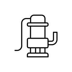 Water pump outline icons, minimalist vector illustration ,simple transparent graphic element .Isolated on white background