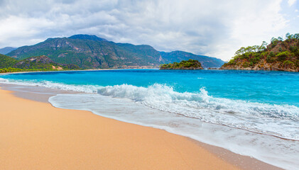 Oludeniz (Ölüdeniz) Beach And Blue Lagoon - Oludeniz beach is best beaches in Turkey - Fethiye, Turkey