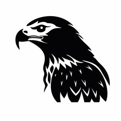 Hawk black icon on white background. Hawk silhouette