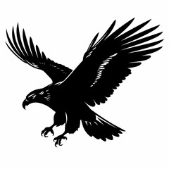Hawk black icon on white background. Hawk silhouette