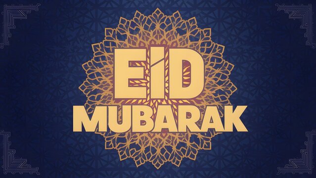 Eid Mubarak in bold typography energizes dynamic celebration poster