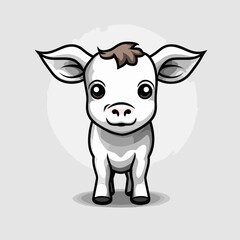 Heifer hand-drawn illustration. Heifer. Vector doodle style cartoon illustration