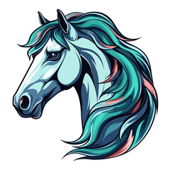 Horse hand-drawn illustration. Horse. Vector doodle style cartoon illustration