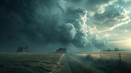 Illustrate the impact of individuals controlling weather patterns with a dramatic tilted perspective, emphasizing authority and control - obrazy, fototapety, plakaty