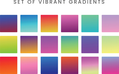 Fototapeta premium Set of vibrant gradients Multicolour