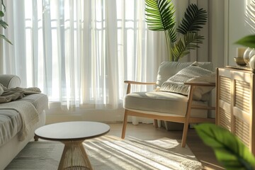 minimalistic contemporary living room design, wabi sabi japanees style
