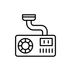 Power supply outline icons, minimalist vector illustration ,simple transparent graphic element .Isolated on white background