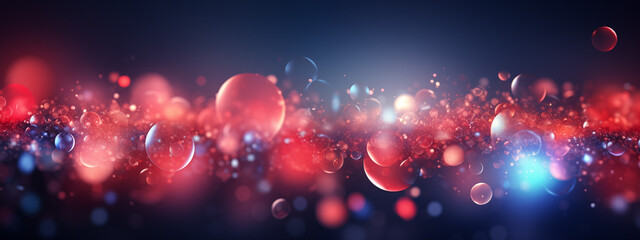 Dazzling Bokeh Explosion in Blue and Red - obrazy, fototapety, plakaty