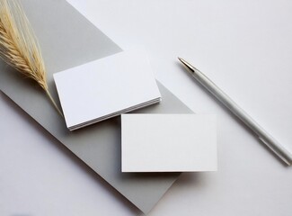 Horizontal Business visiting card empty mock up on white background