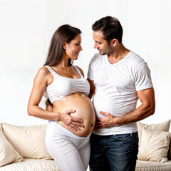 Loving eye contact with my pregnant wife