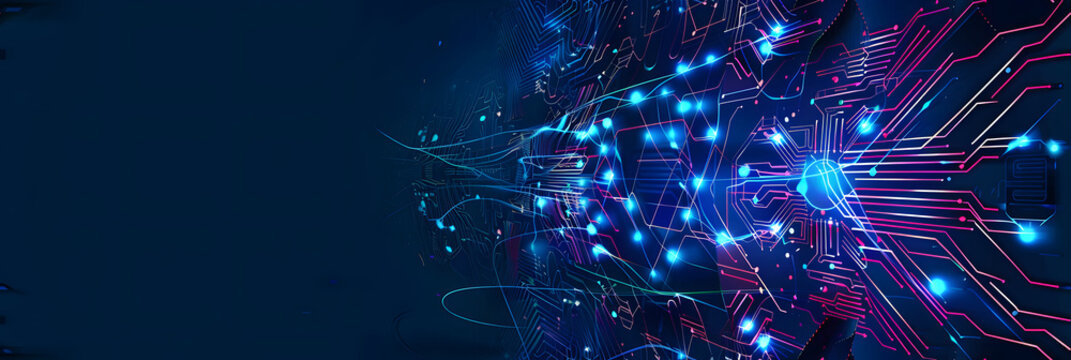 Quantum computer technology concept. Futuristic blue circuit board background vector. Modern technology circuit board texture background design. Waves flow. Quantum explosion technology.