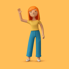Fototapeta premium person woman with orange 