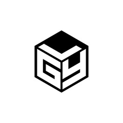 GYL letter logo design with white background in illustrator, cube logo, vector logo, modern alphabet font overlap style. calligraphy designs for logo, Poster, Invitation, etc.