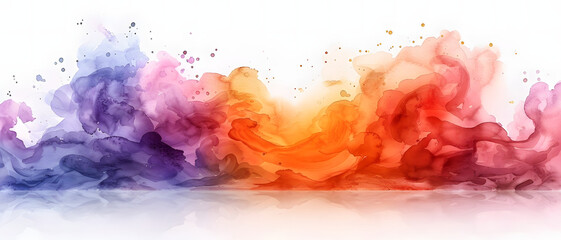 This abstract image presents a fluid watercolor landscape playing with color transitions and the idea of natural flow