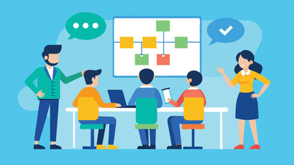 scrum board meeting business team planning tasks vector 2.eps