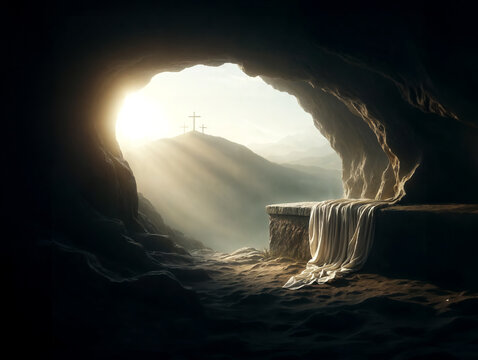 Easter_Jesus' empty tomb. Jesus Resurrection