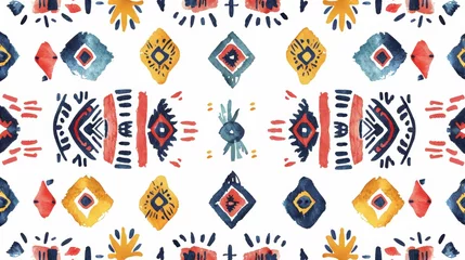 Papier Peint photo autocollant Style bohème The boho ethnic pattern is a beautiful repeating pattern of tribal art. It can be applied to clothes, wallpaper, and wrappings.