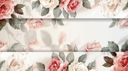Flowers on a horizontal banner set