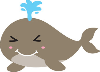 Obraz na płótnie Canvas cute whale cartoon, sea animal 