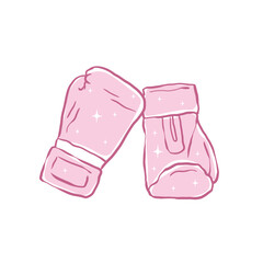 Hand drawn pink boxing gloves vector