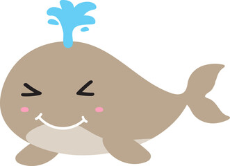 cute whale cartoon, sea animal
