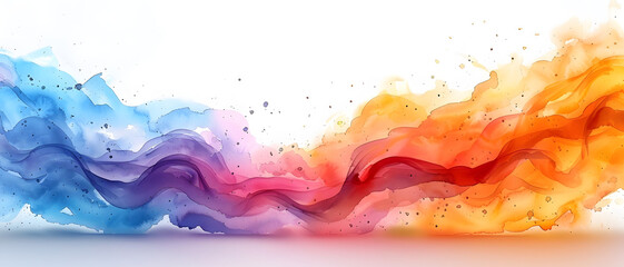 A vibrant abstract resembling a wave created with a watercolor technique symbolizing energy and flow