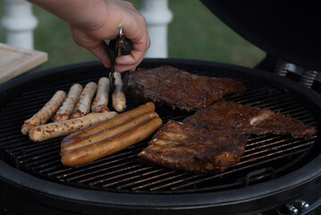 grilled meat on the grill