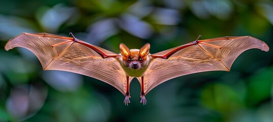 Uncommon bat species nourishing on insects in wild habitat tied to novel viruses - obrazy, fototapety, plakaty