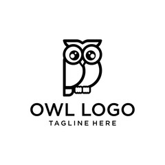 Owl vector symbol. Animal cartoon mascot. Wildlife. Owl vector sign. Cute black and blue owl icon