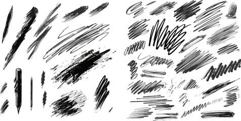 Pencil stroke square scribble illustration