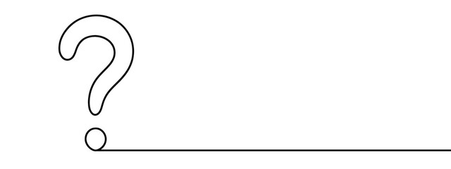 Question Mark continuous line one line drawing isolated vector illustration