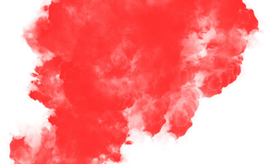 Red smoke texture on white  background