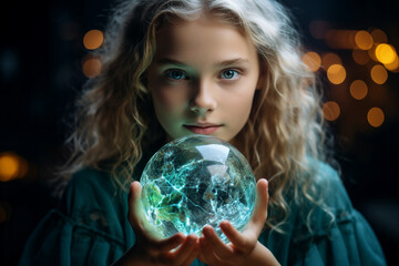 Naklejka premium Celebration of Earth Day Generative AI picture green planet beautiful nature in danger AI pic