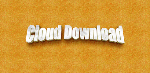 Cloud download text 3d design